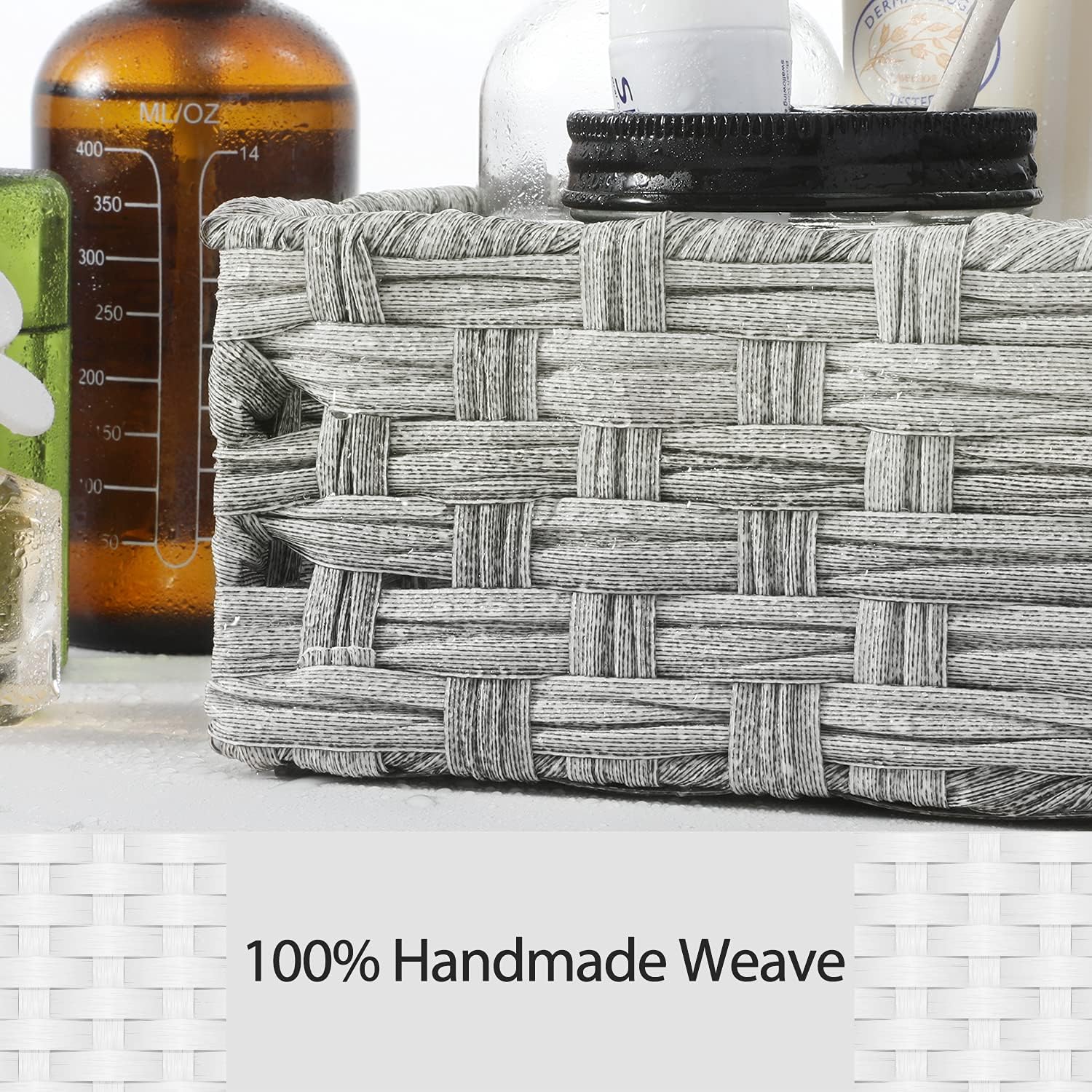 AOZITA Toilet Paper Basket with Larger Compartments