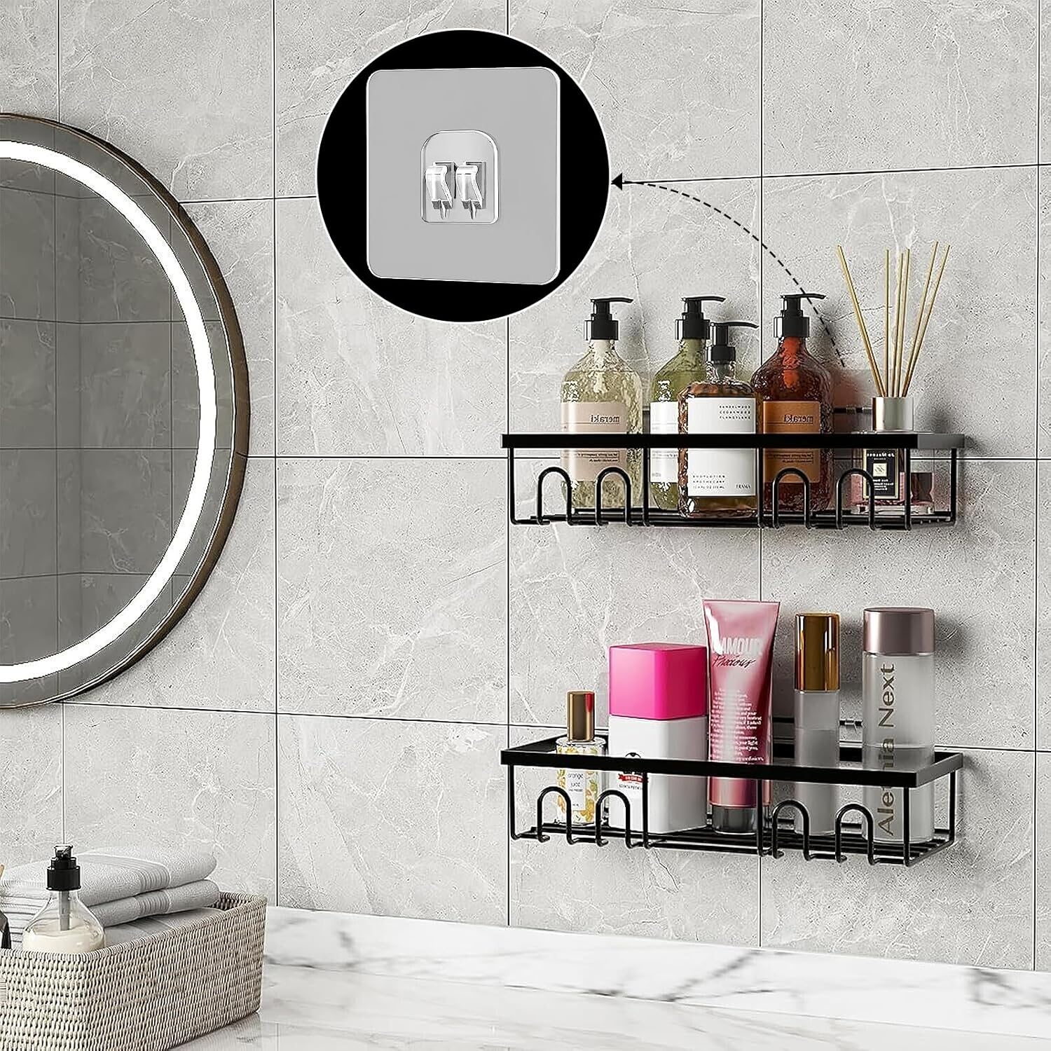 LUEXBOX Shower Caddy Adhesive Replacement 20-Pack