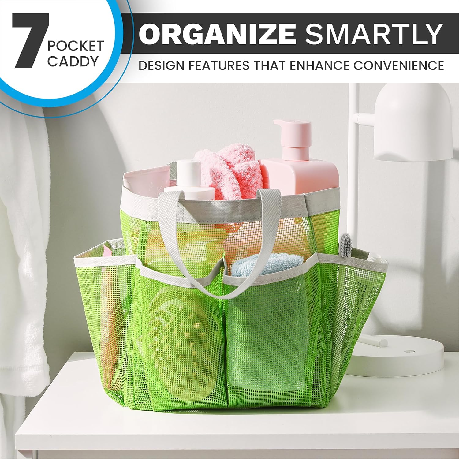 Handy Laundry Mesh Shower Caddy Bag - Green