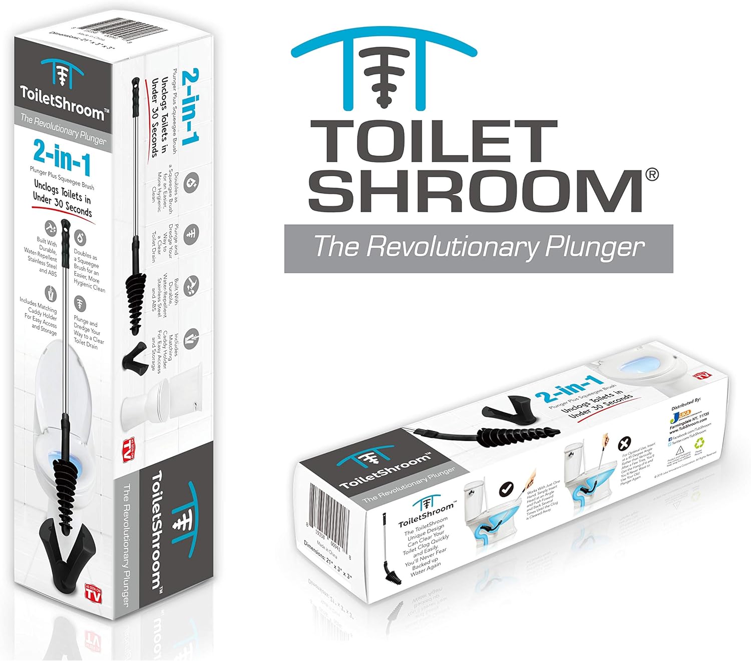 ToiletShroom Plunger with Caddy Holder Black