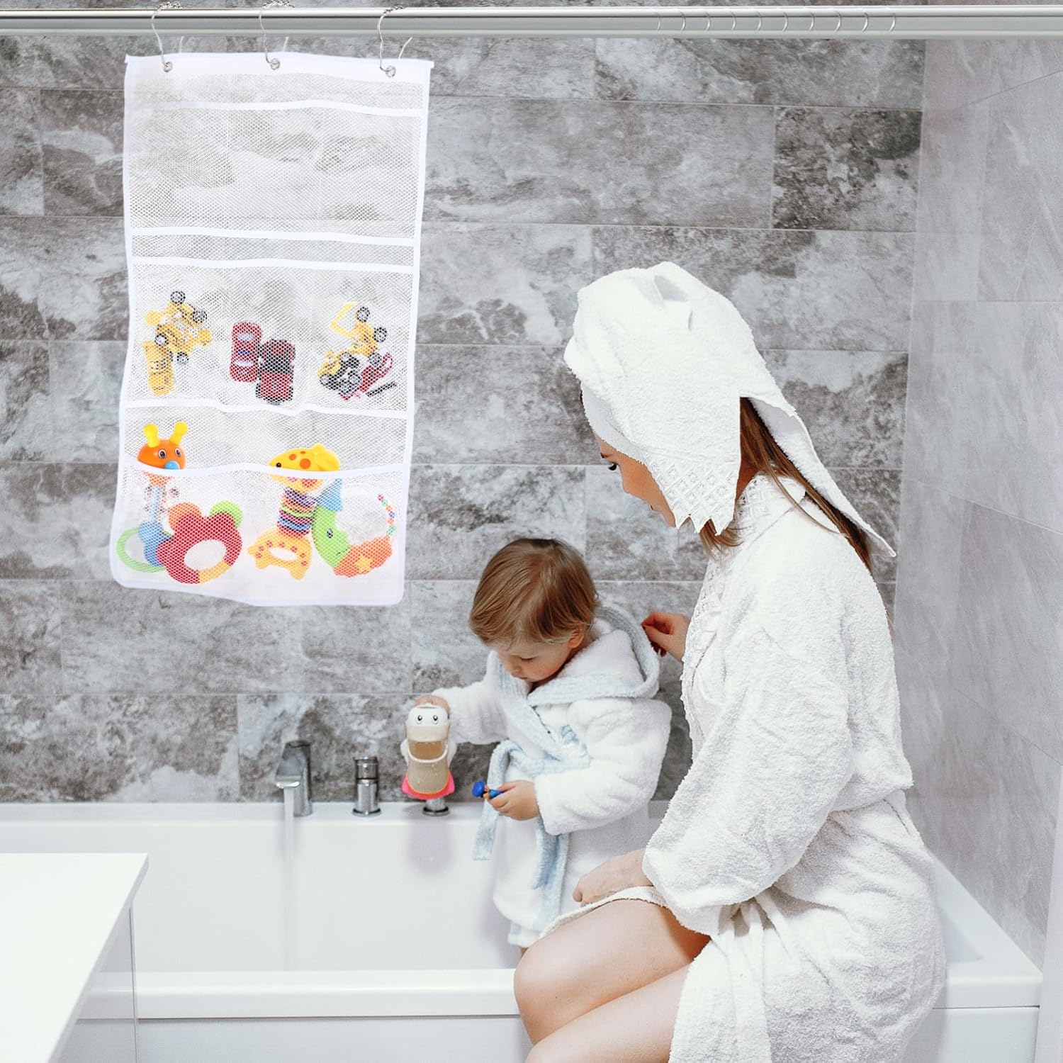 Zerodeko 8 Compartment Mesh Shower Organizer Bag