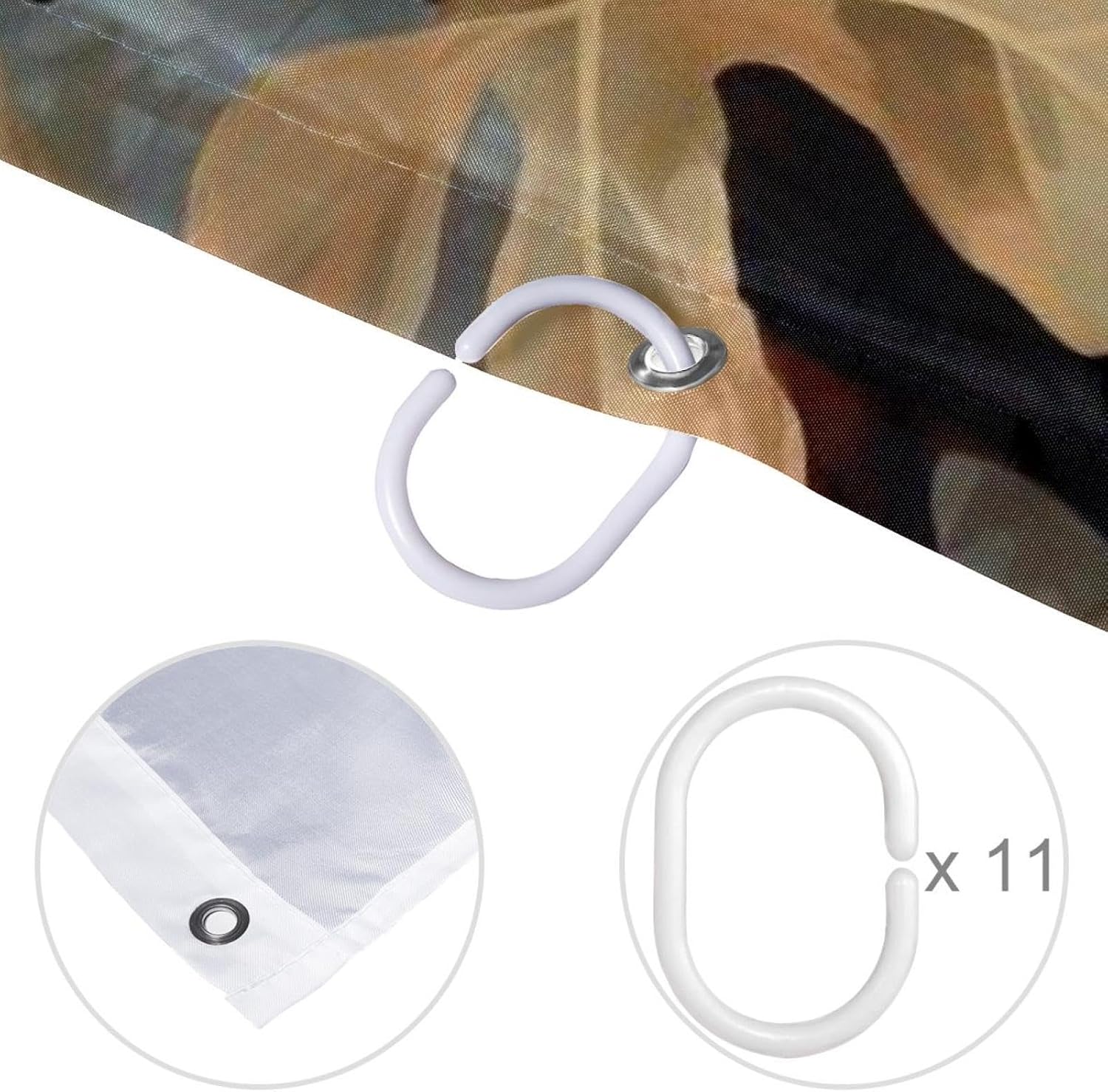VAPOKF Cute Squirrel Shower Curtain Set with 12 Hooks