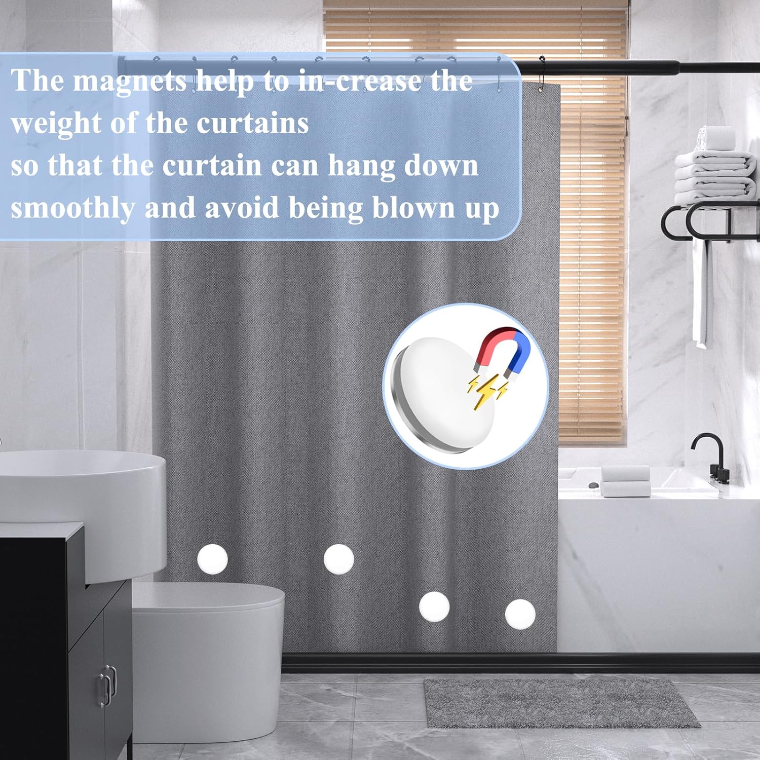 12 Pack Magnetic Curtain Weights for Shower Curtains