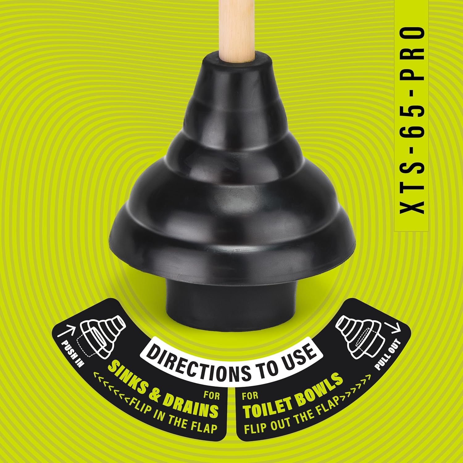 SteadMax XTS-65 PRO Heavy Duty Toilet Plunger 1