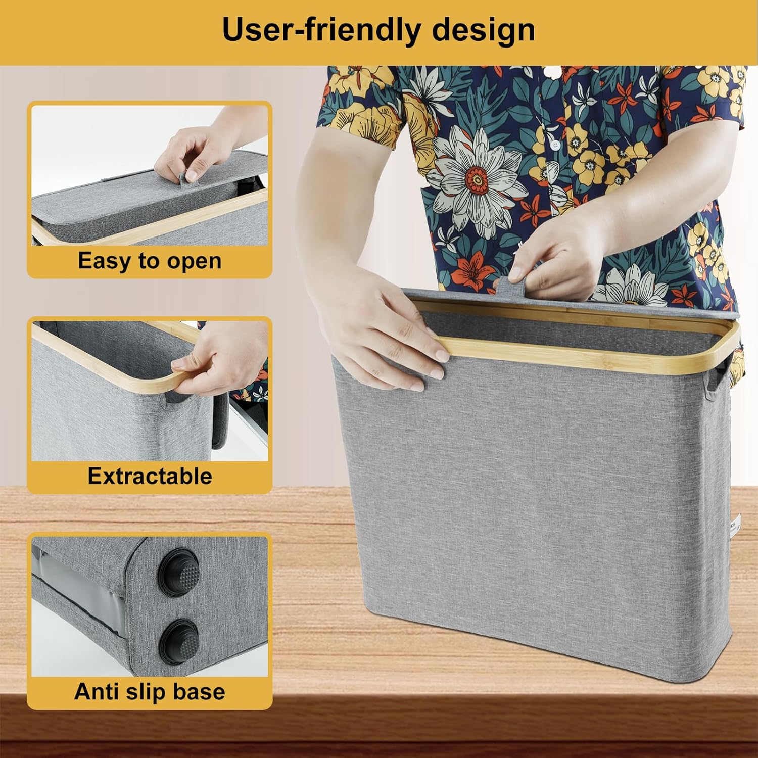 Toilet Paper Basket with Lid Holds 12 Rolls Gray