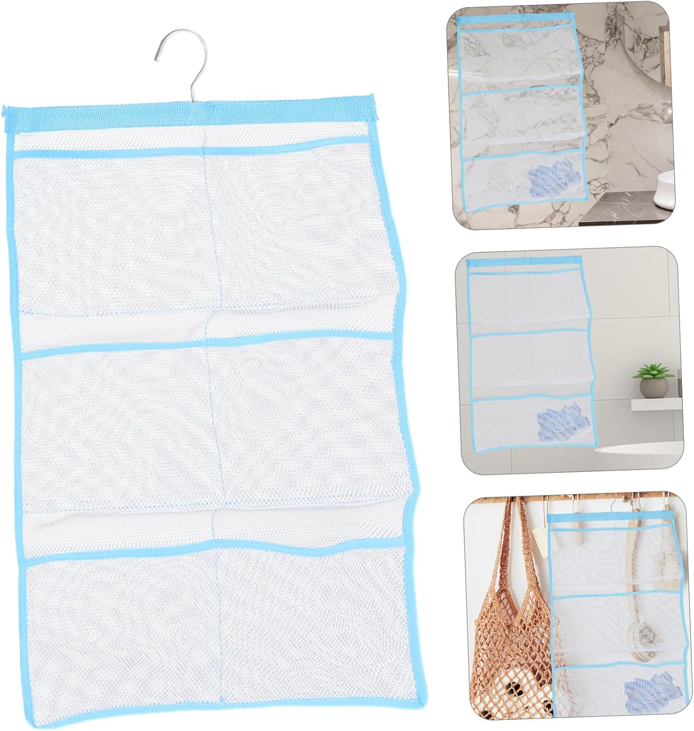 Alipis Mesh Shower Organizer for Shower Curtain Rings