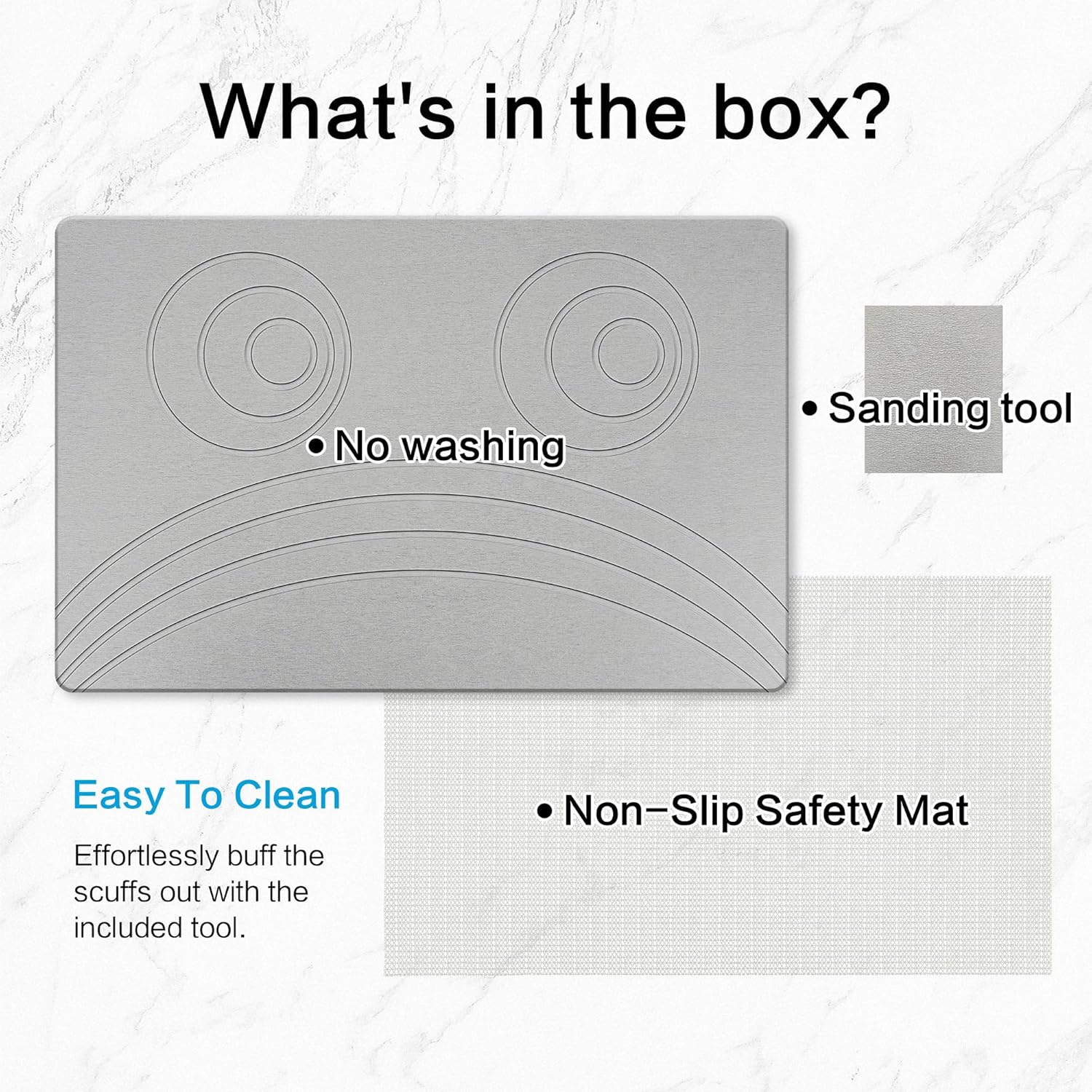 Stone Bath Mat - Non Slip Quick Drying Easy to Clean 236x154 Inch