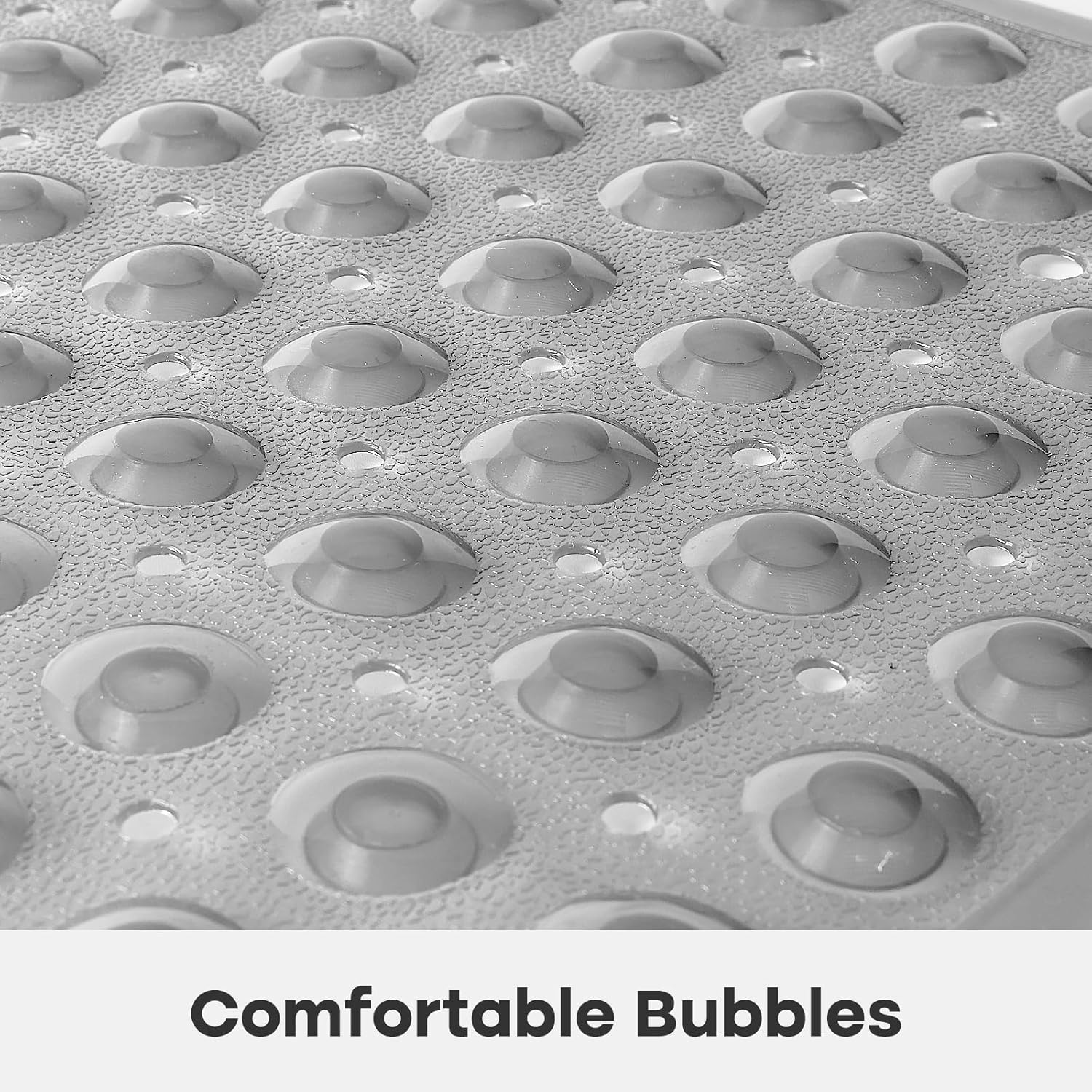 XIYUNTE Square Non Slip Bath Mat - 21x21inch Clear Grey