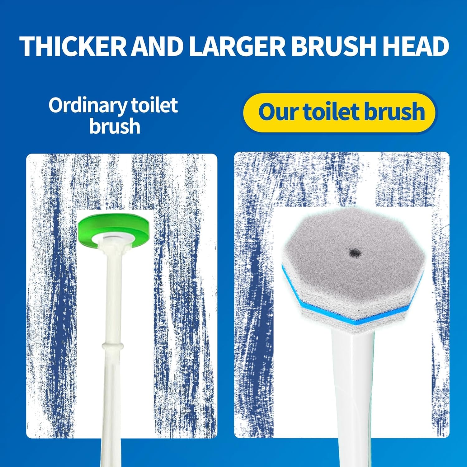 Hohoky Disposable Toilet Brush with 50 Refills and Wall Mount Holder