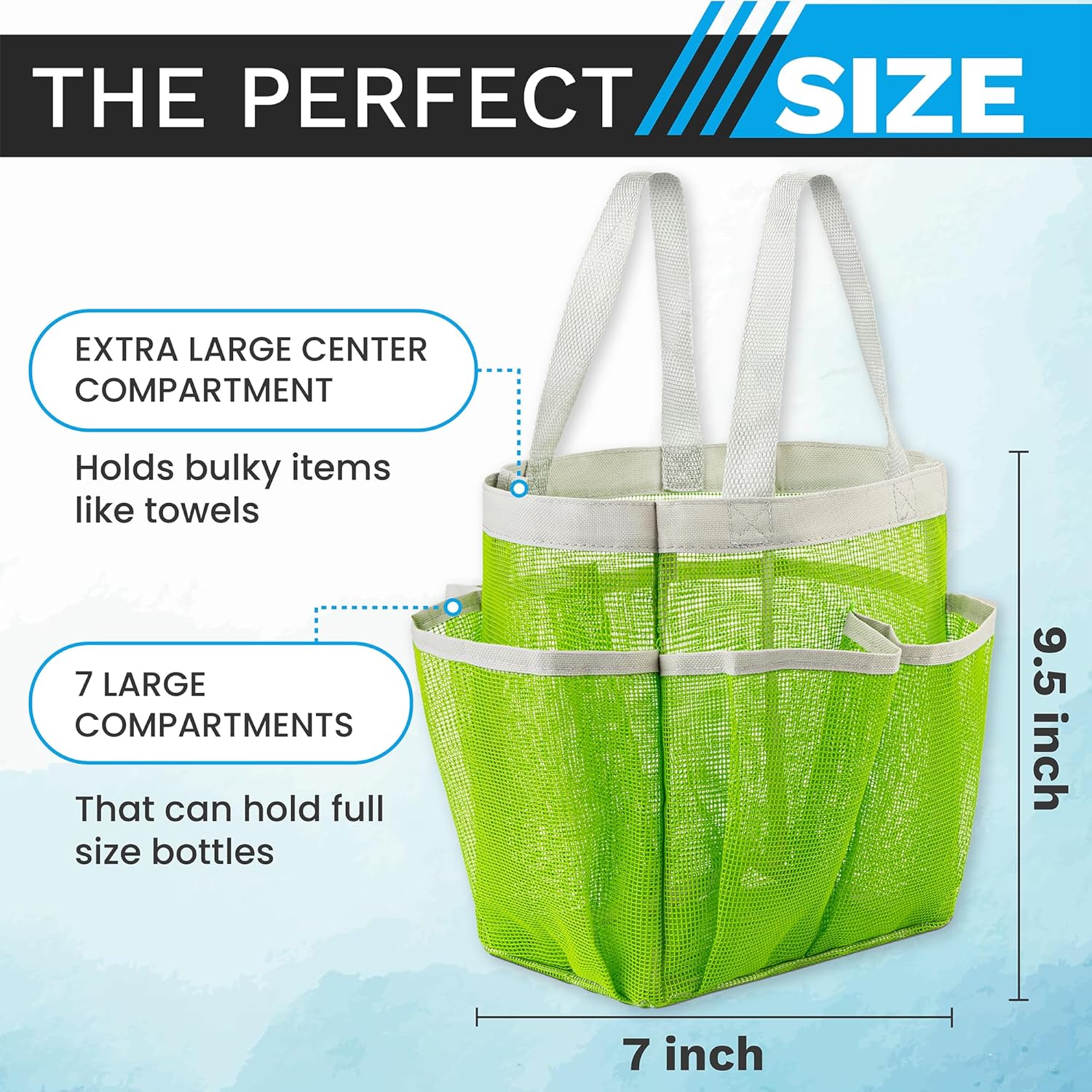 Handy Laundry Mesh Shower Caddy Bag - Green