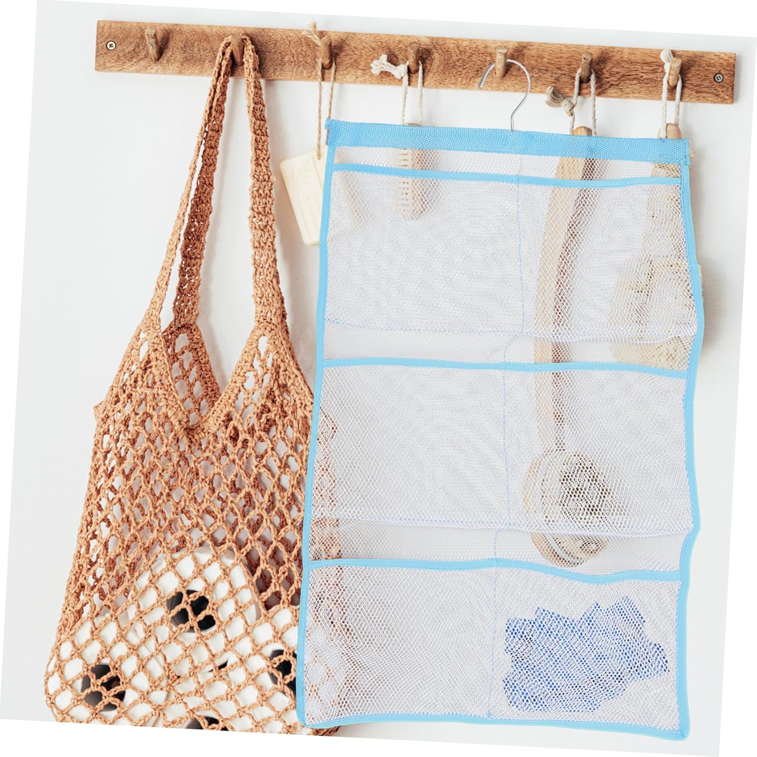 Ciieeo Mesh Shower Organizer Quick Dry Storage with Single Hook