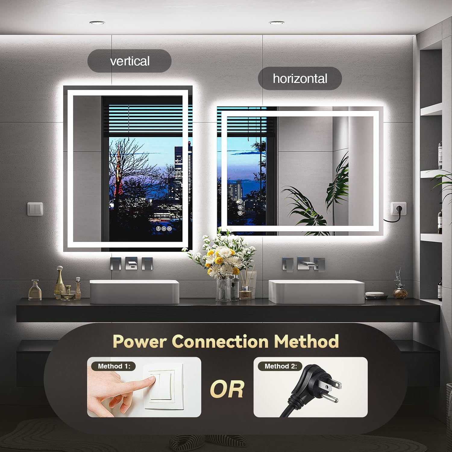 Brightify LED Bathroom Mirror 28x36 Dual Lighting