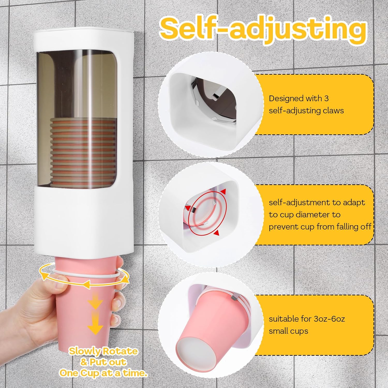 Molain Wall Mounted Cup Dispenser for 3oz-5oz Cups 1