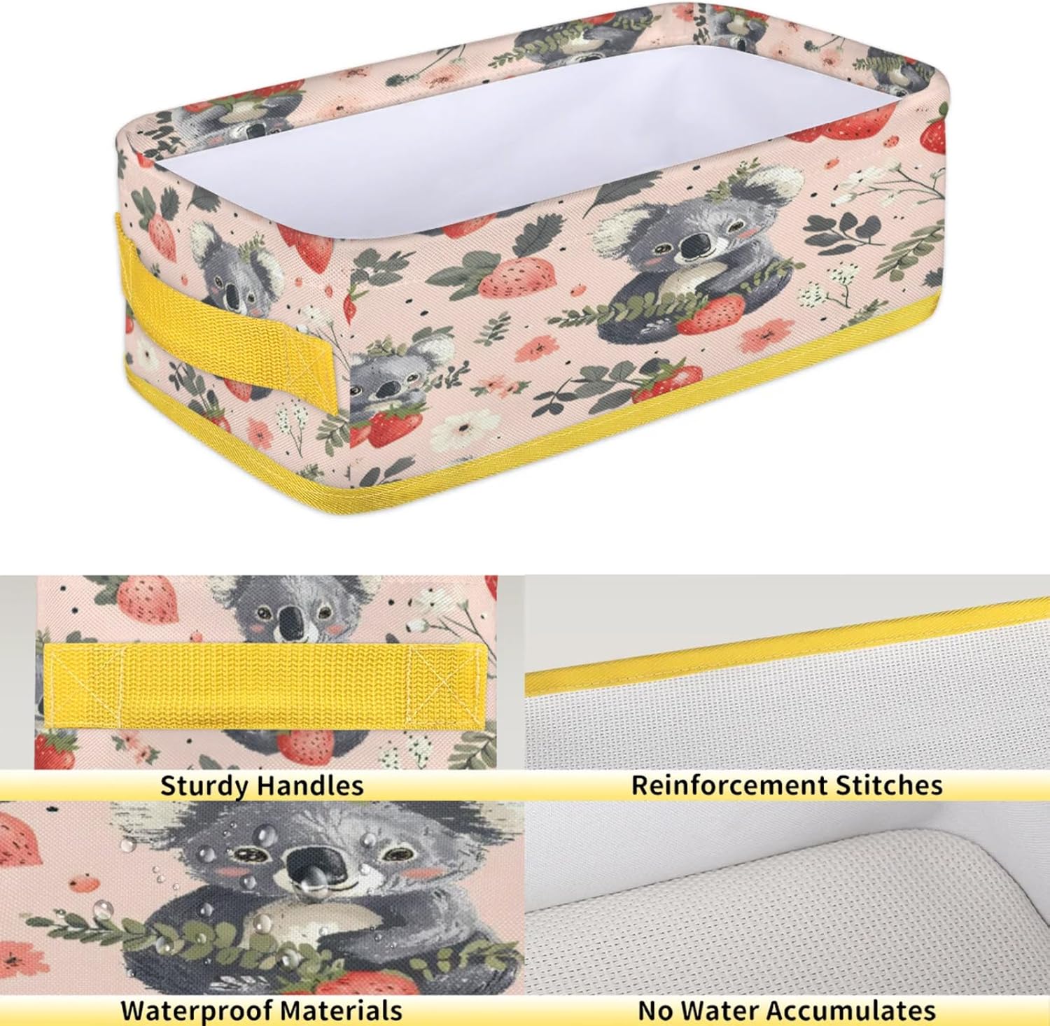 Snatocys Cute Koala Toilet Paper Basket with Handles