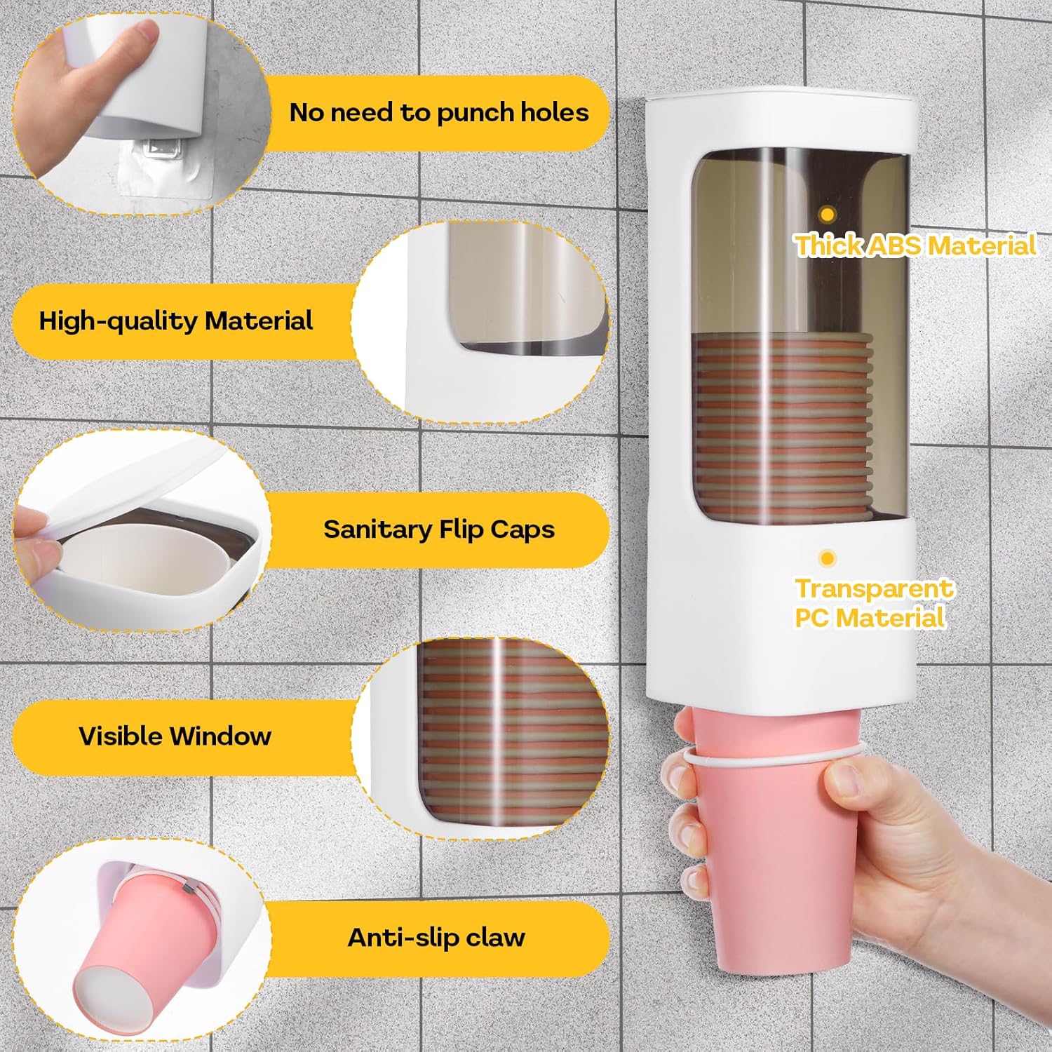 Molain Wall Mounted Cup Dispenser for 3oz-5oz Cups 1