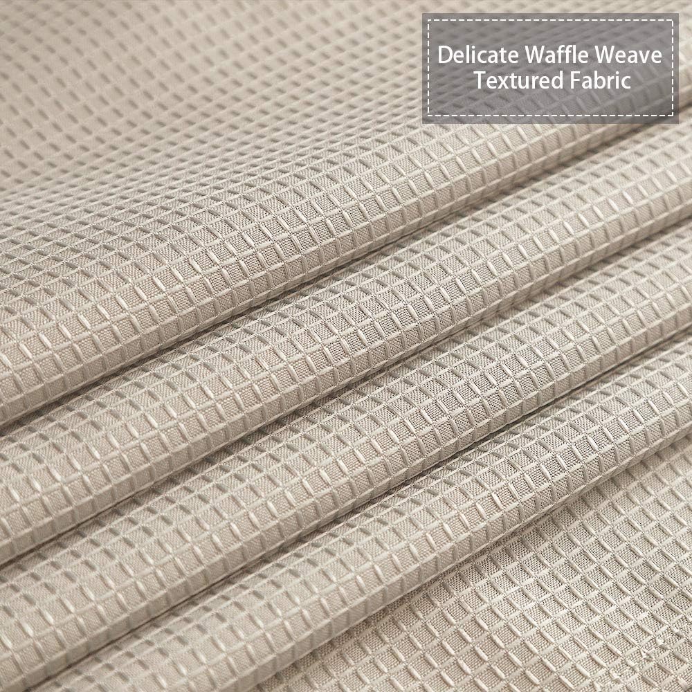 CAROMIO Waffle Fabric Shower Curtain 72x72 Inch