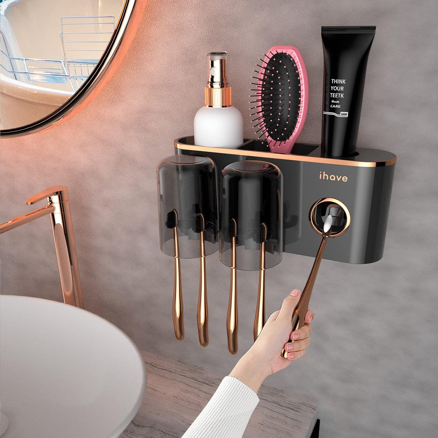 iHave Smart Toothbrush Holder with Dispenser