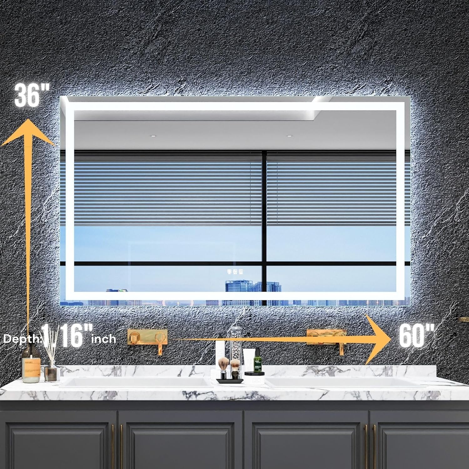 MAVISEVER 60x36 LED Bathroom Mirror with Lights
