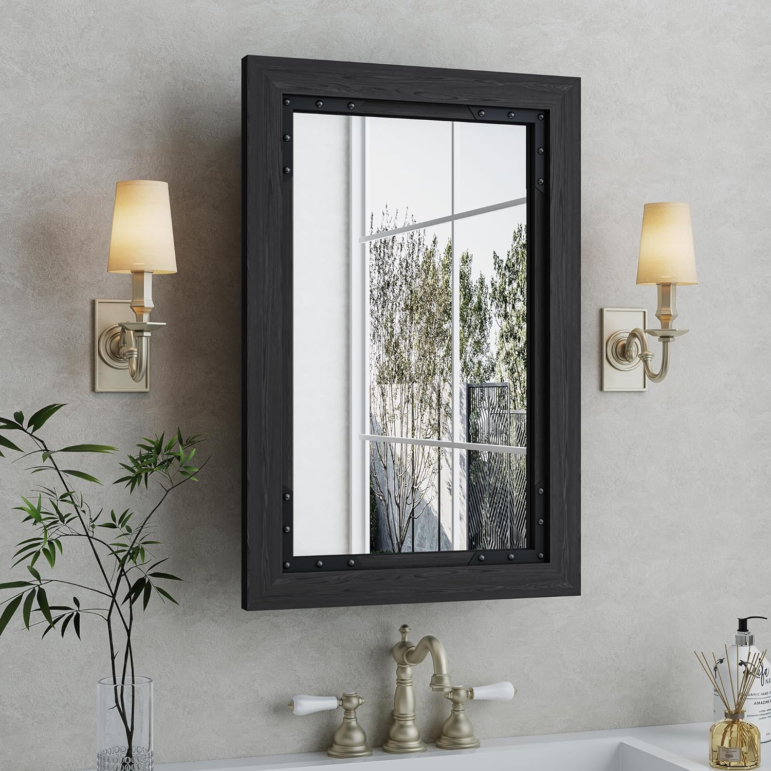 FLYJOE 16x24 Inch Farmhouse Medicine Cabinet Mirror with Storage 1