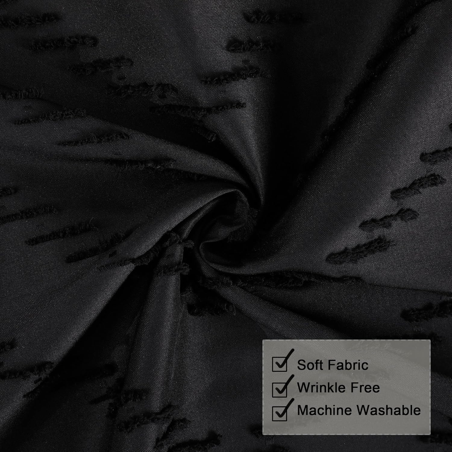 Chevron Extra Long Black Boho Shower Curtain 72x96