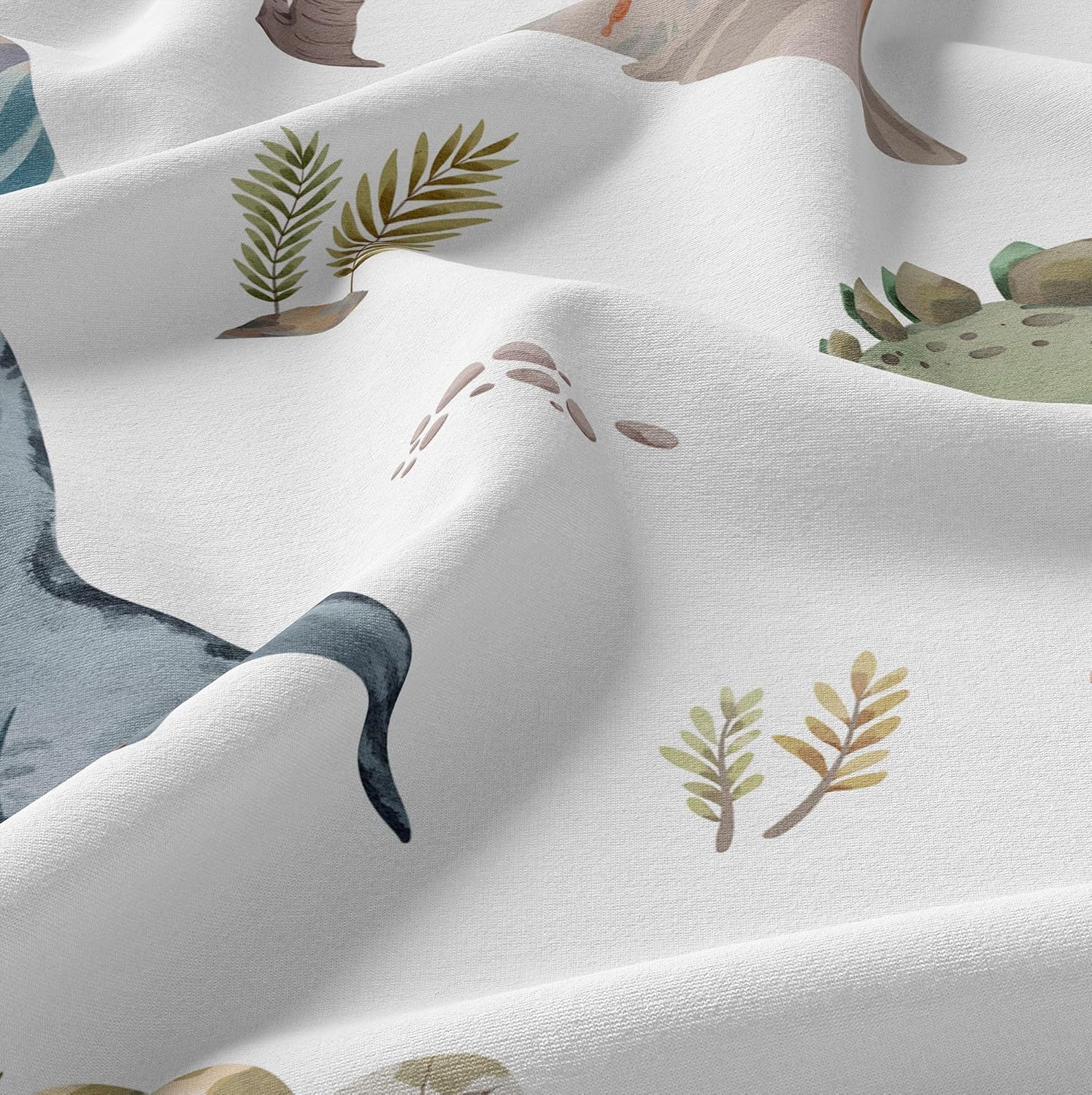 Sweet Jojo Designs Watercolor Dinosaur Fabric Shower Curtain