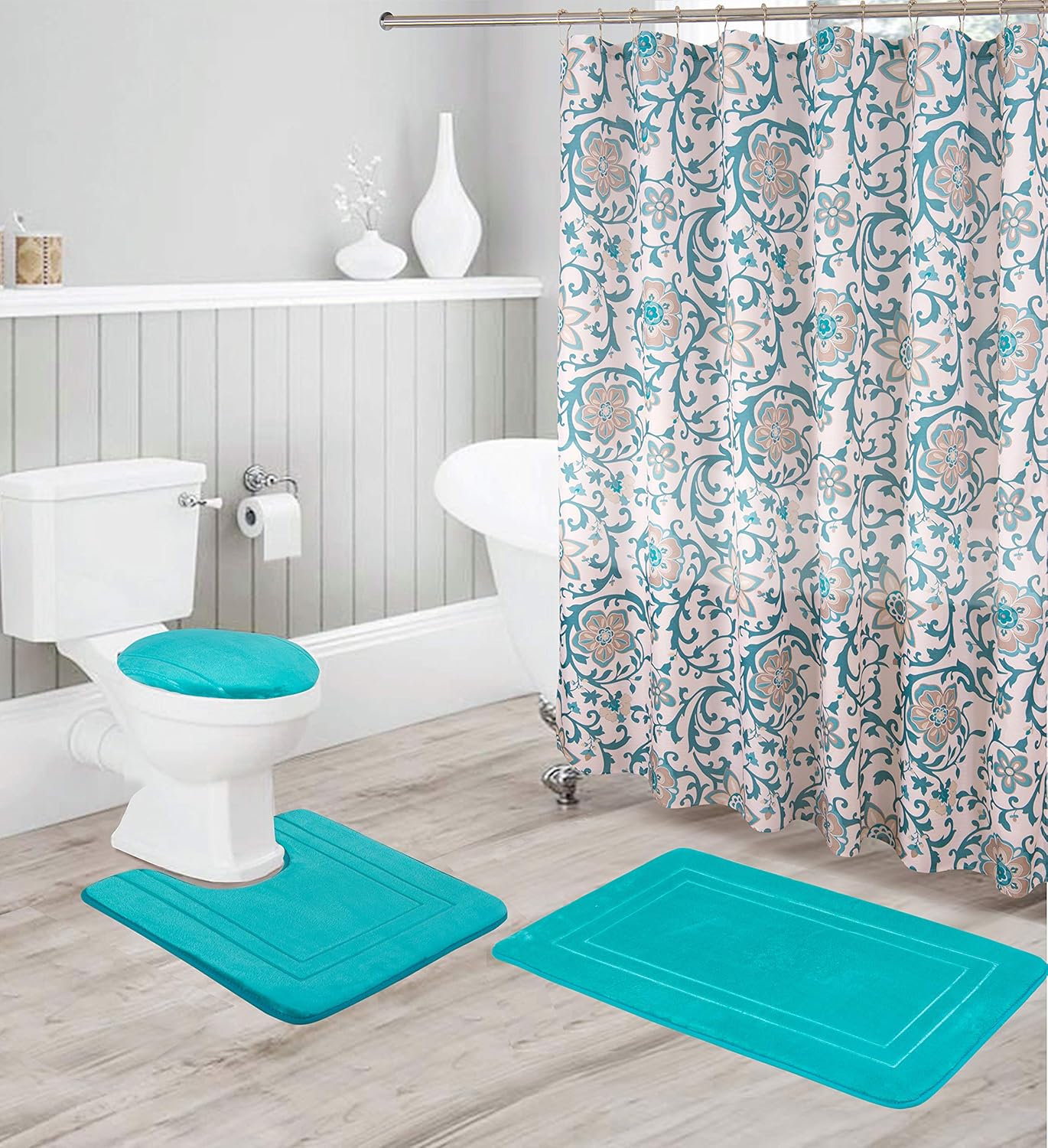 Kids Zone Turquoise Bathroom Accessory Set 16pc 1