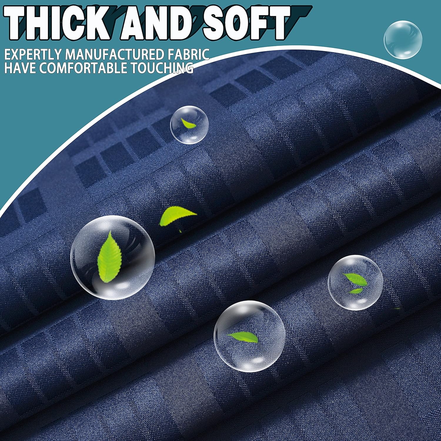 Conbo Mio Check Shower Curtain Liner Navy Blue 71x84